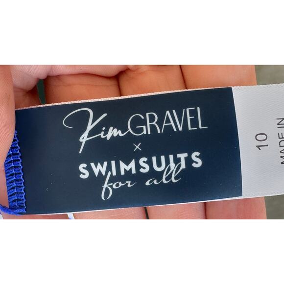 Kim Gravel x Swimsuits For All Zip Front Swim Cardigan Stripe 10 Rashguard QVC - Picture 7 of 9